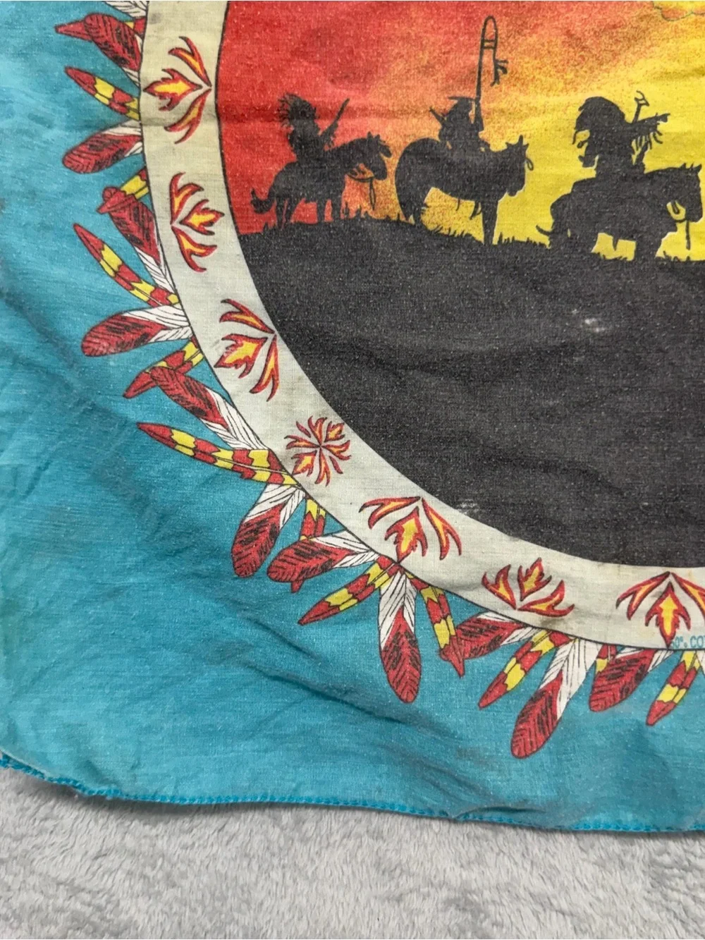 Vintage Hav A Hank Native American Tribal Bandana US Scarf Cotton Poly Blend